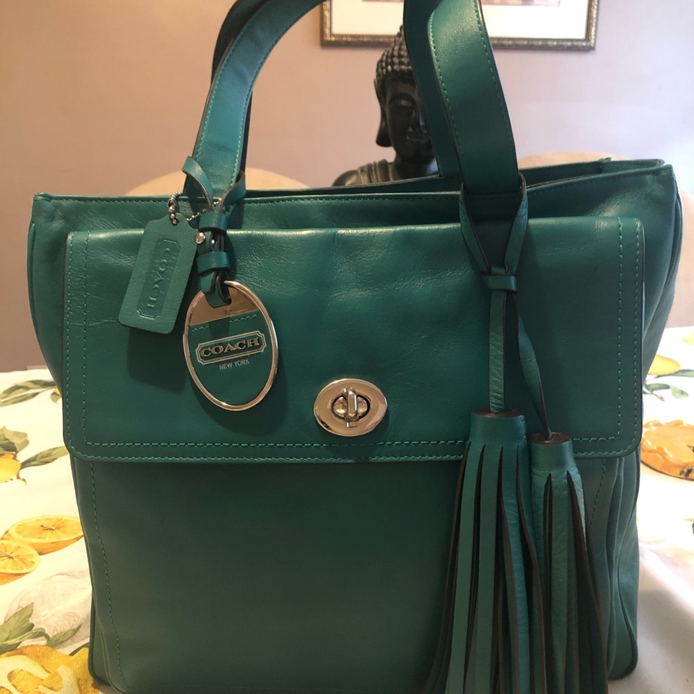 Coach Gently Used Legacy Jade Leather Tote #19982